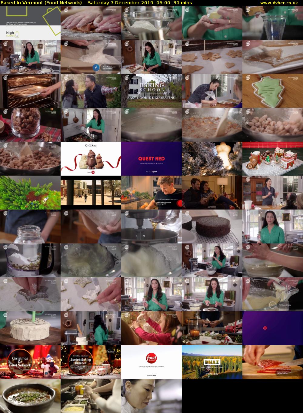 Baked in Vermont (Food Network) Saturday 7 December 2019 06:00 - 06:30