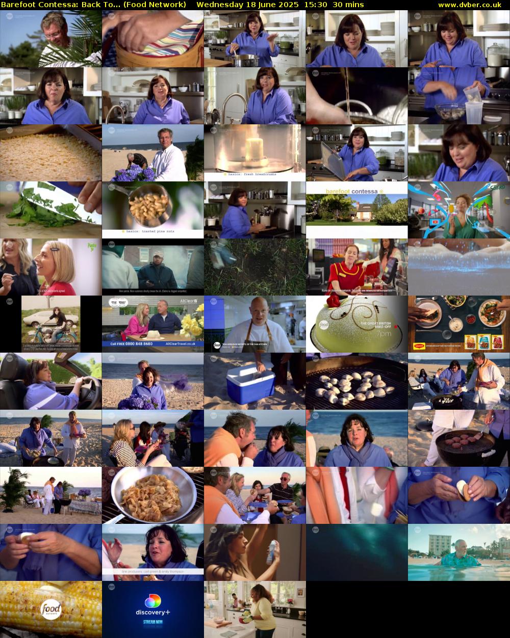 Barefoot Contessa: Back To... (Food Network) Wednesday 18 June 2025 15:30 - 16:00