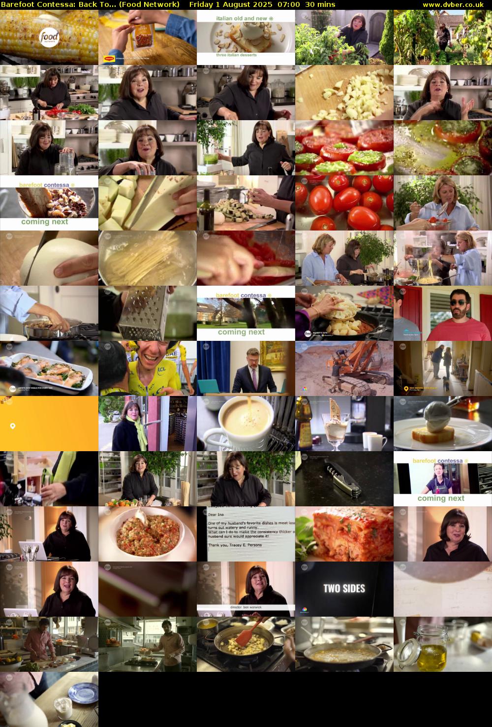 Barefoot Contessa: Back To... (Food Network) Friday 1 August 2025 07:00 - 07:30
