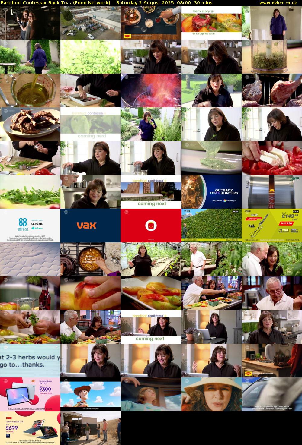 Barefoot Contessa: Back To... (Food Network) Saturday 2 August 2025 08:00 - 08:30