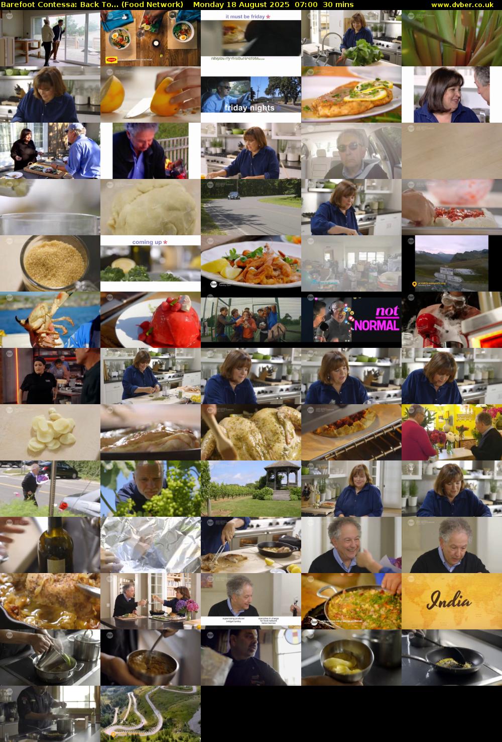 Barefoot Contessa: Back To... (Food Network) Monday 18 August 2025 07:00 - 07:30