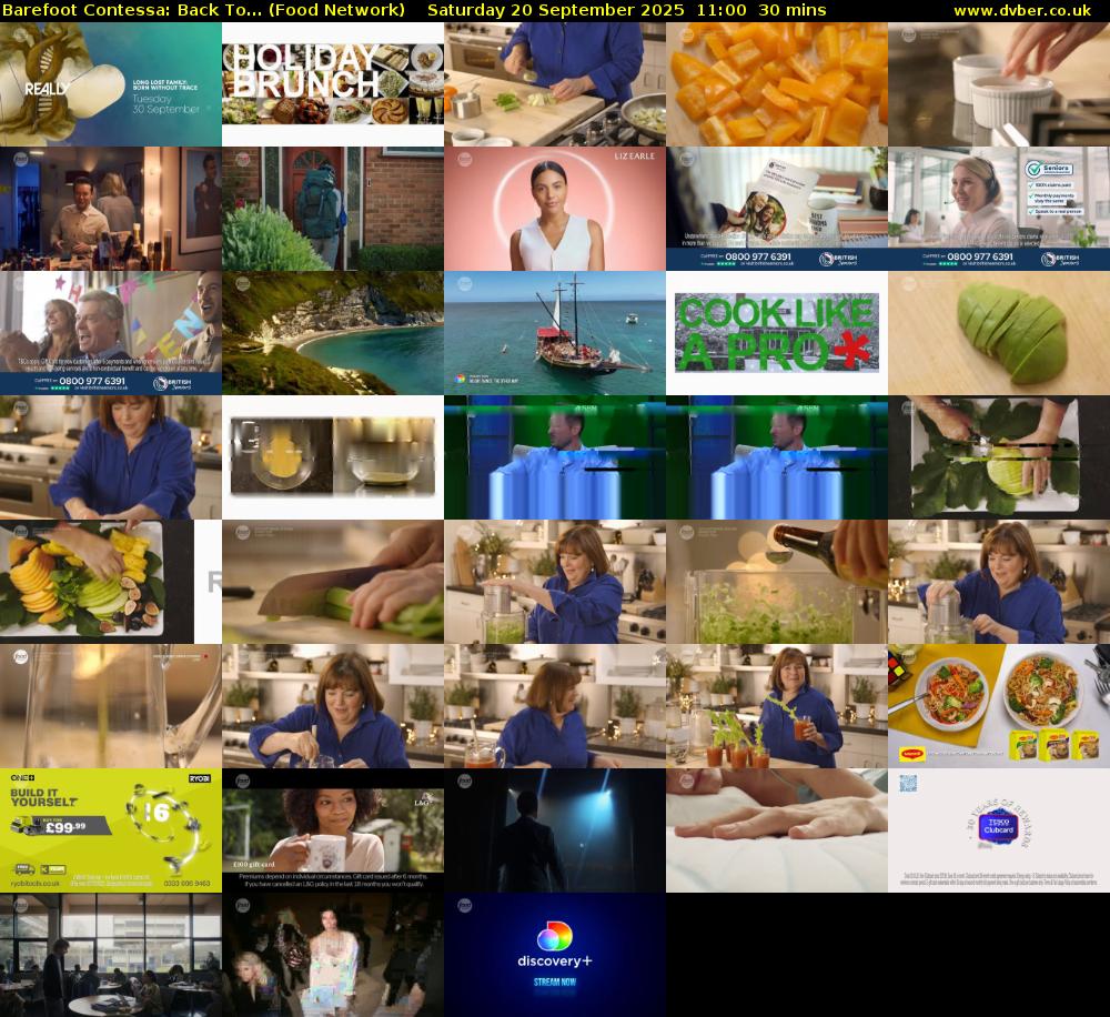 Barefoot Contessa: Back To... (Food Network) Saturday 20 September 2025 11:00 - 11:30