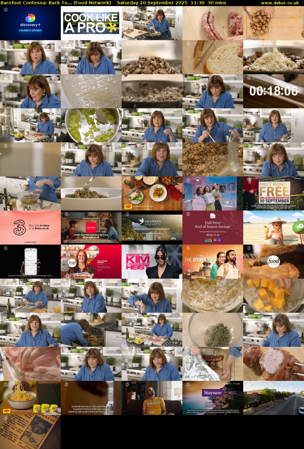 Barefoot Contessa: Back To... (Food Network) Saturday 20 September 2025 11:30 - 12:00