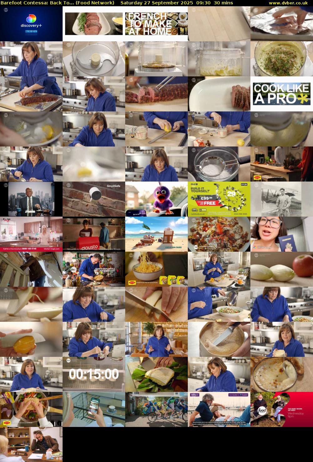 Barefoot Contessa: Back To... (Food Network) Saturday 27 September 2025 09:30 - 10:00