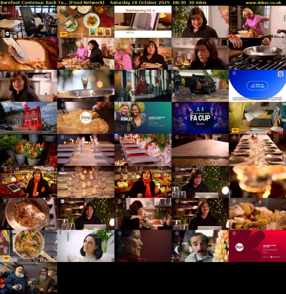 Barefoot Contessa: Back To... (Food Network) Saturday 18 October 2025 08:30 - 09:00