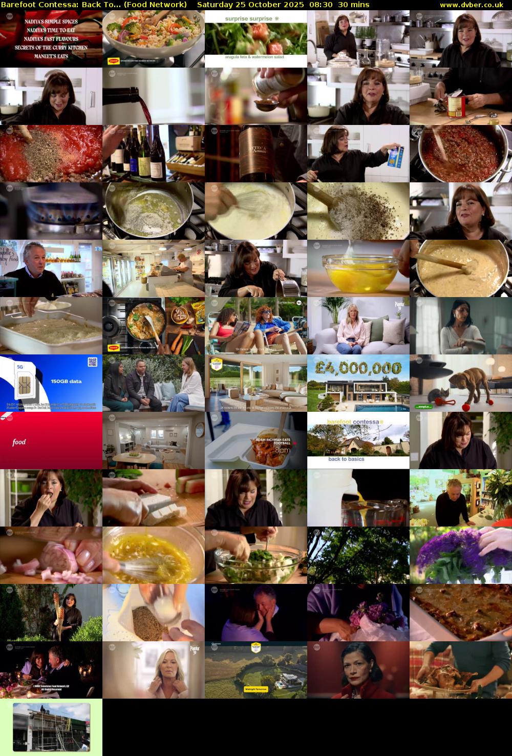 Barefoot Contessa: Back To... (Food Network) Saturday 25 October 2025 08:30 - 09:00