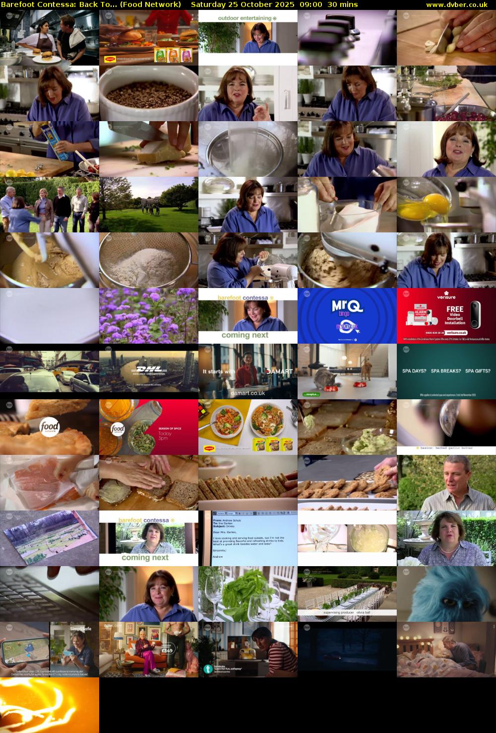 Barefoot Contessa: Back To... (Food Network) Saturday 25 October 2025 09:00 - 09:30