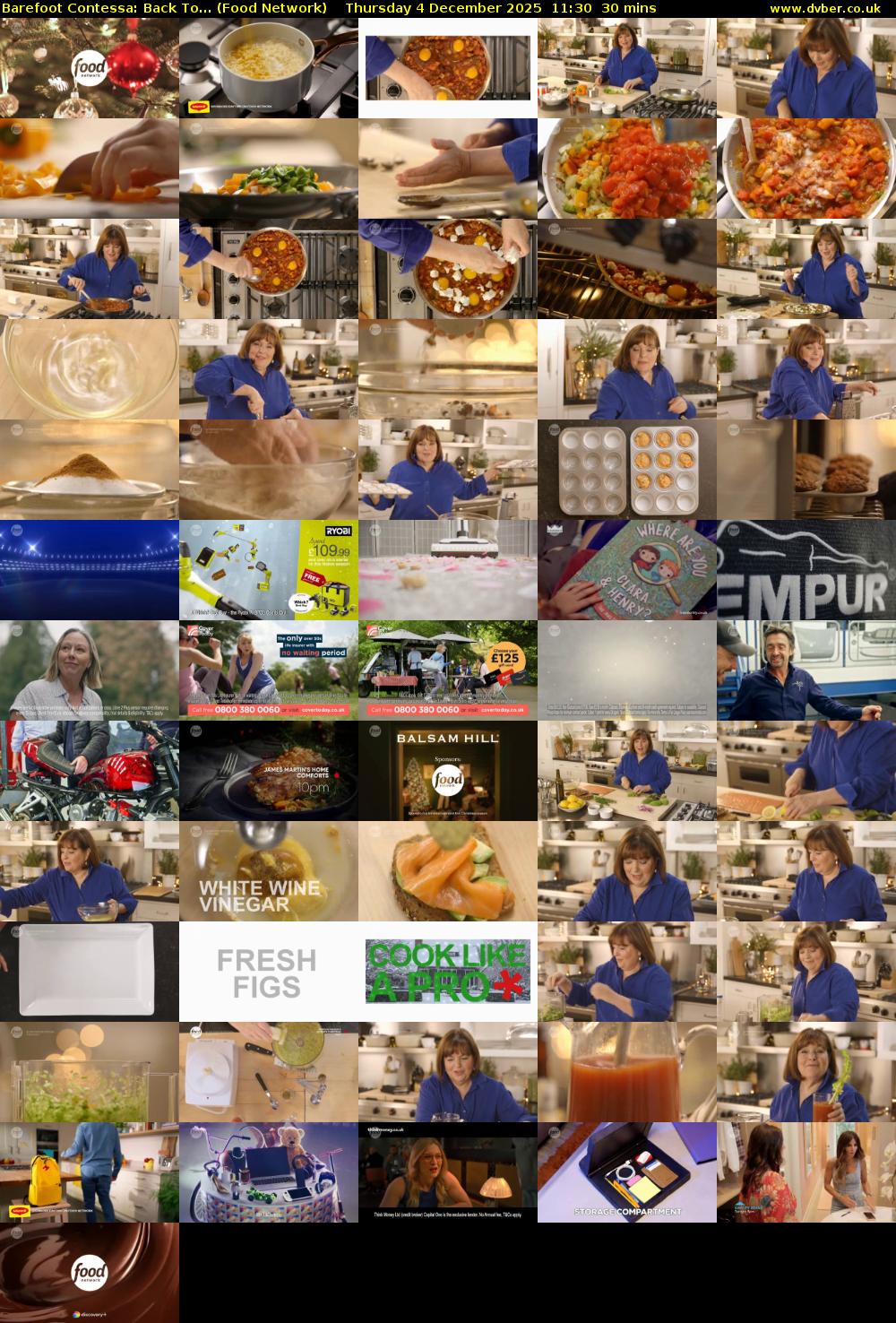 Barefoot Contessa: Back To... (Food Network) Thursday 4 December 2025 11:30 - 12:00