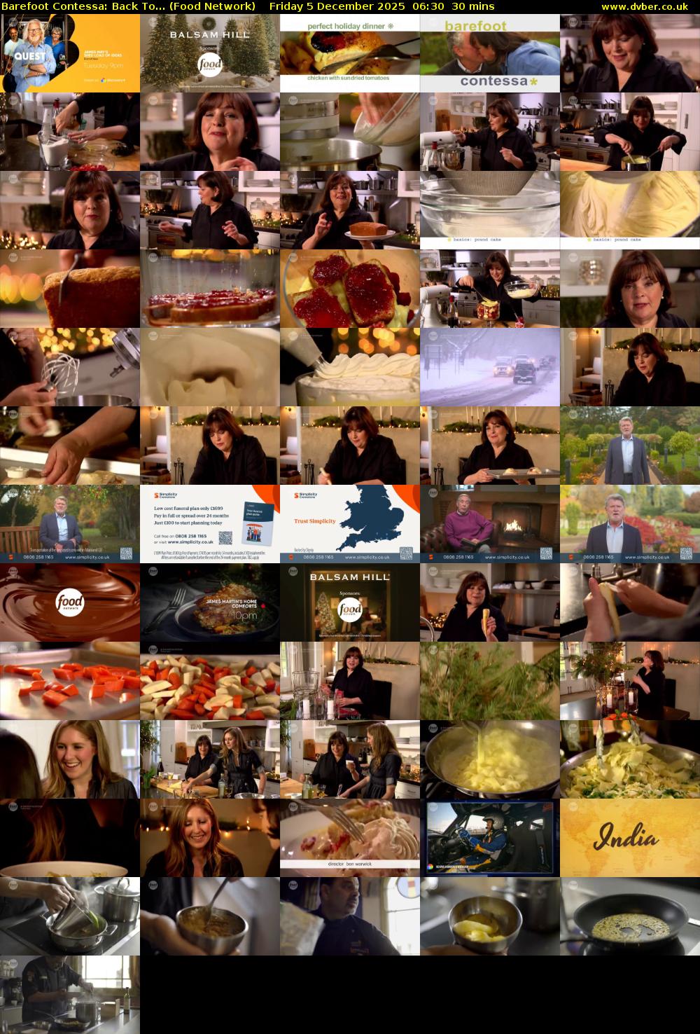 Barefoot Contessa: Back To... (Food Network) Friday 5 December 2025 06:30 - 07:00