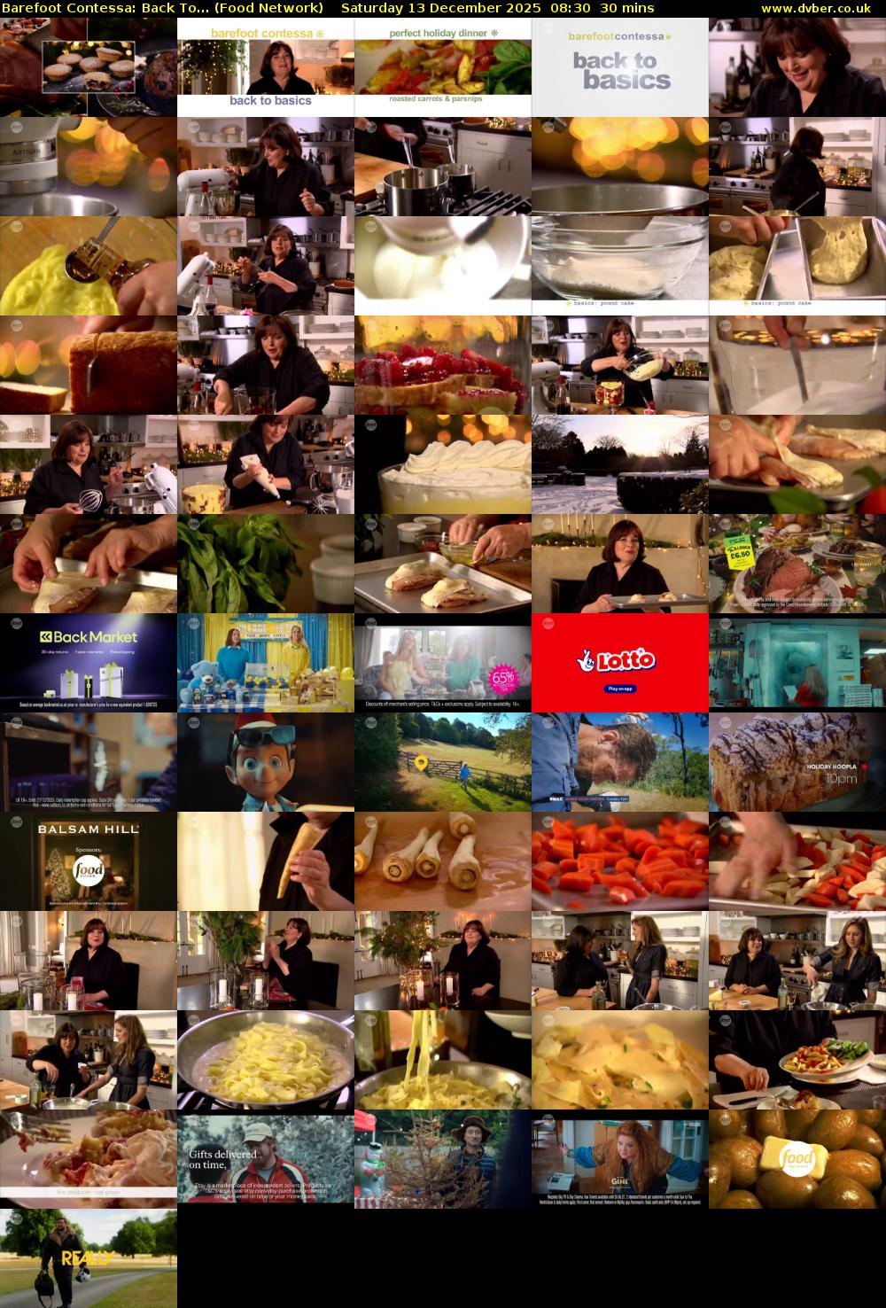 Barefoot Contessa: Back To... (Food Network) Saturday 13 December 2025 08:30 - 09:00