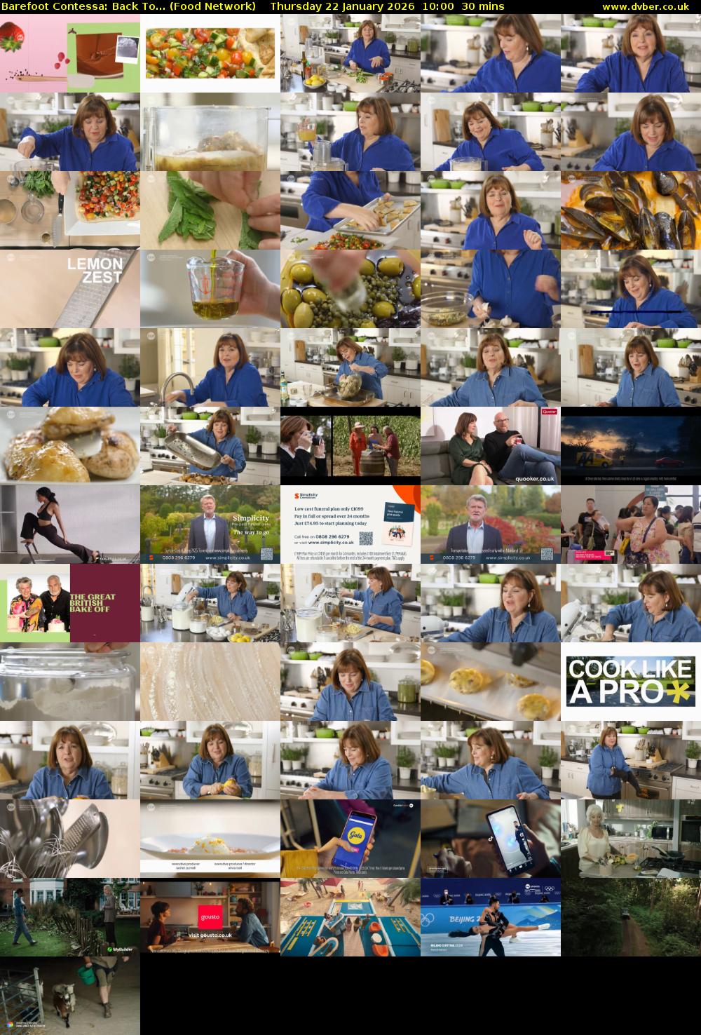 Barefoot Contessa: Back To... (Food Network) Thursday 22 January 2026 10:00 - 10:30