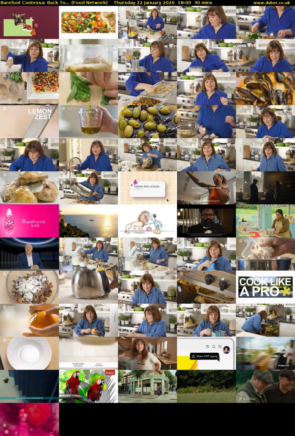 Barefoot Contessa: Back To... (Food Network) Thursday 22 January 2026 18:00 - 18:30