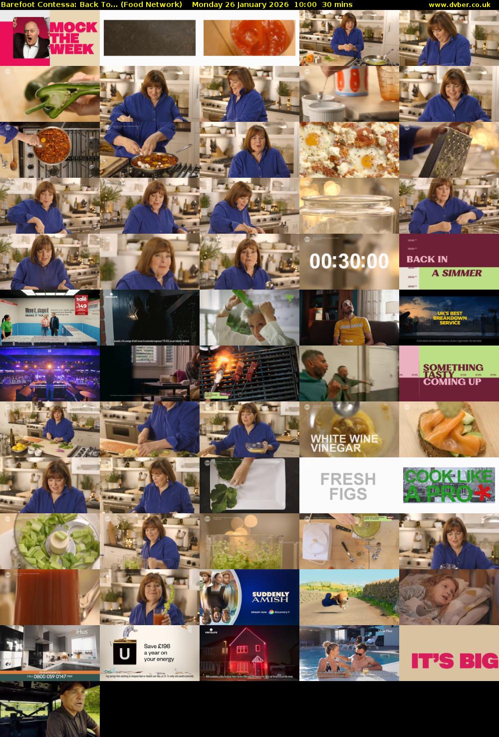 Barefoot Contessa: Back To... (Food Network) Monday 26 January 2026 10:00 - 10:30