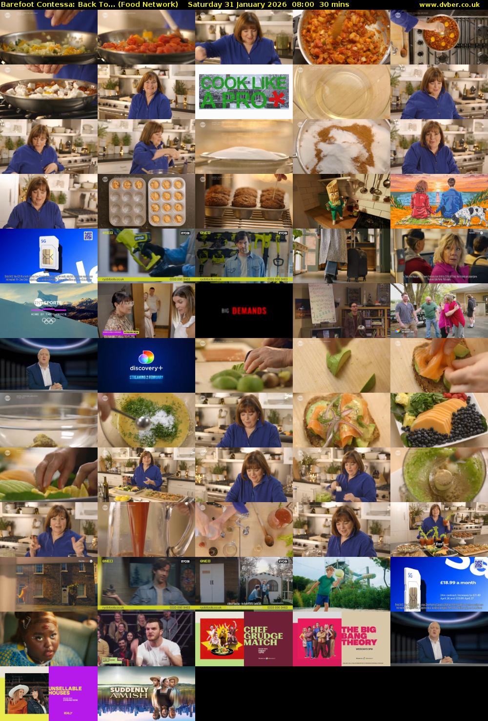 Barefoot Contessa: Back To... (Food Network) Saturday 31 January 2026 08:00 - 08:30