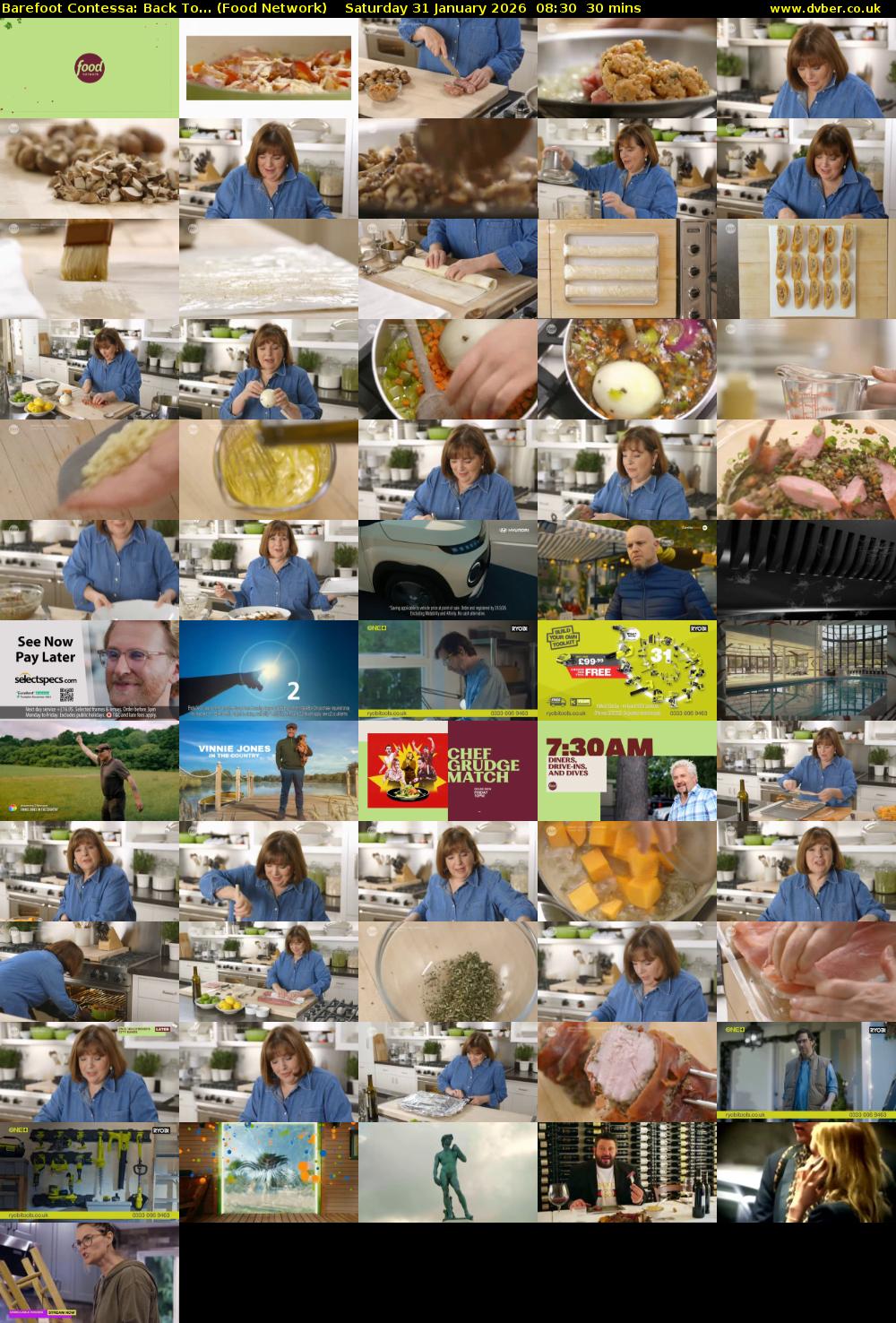 Barefoot Contessa: Back To... (Food Network) Saturday 31 January 2026 08:30 - 09:00