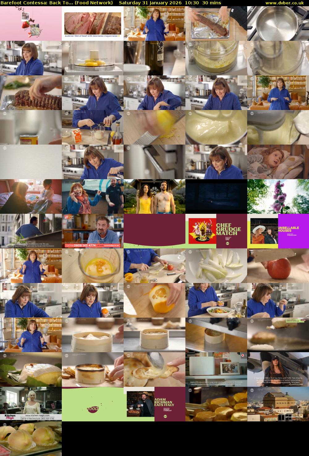 Barefoot Contessa: Back To... (Food Network) Saturday 31 January 2026 10:30 - 11:00