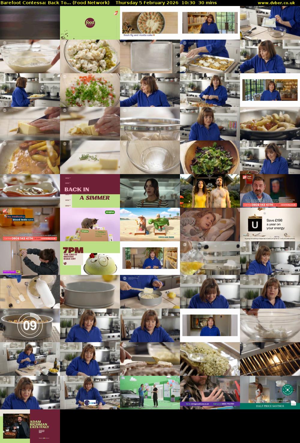 Barefoot Contessa: Back To... (Food Network) Thursday 5 February 2026 10:30 - 11:00