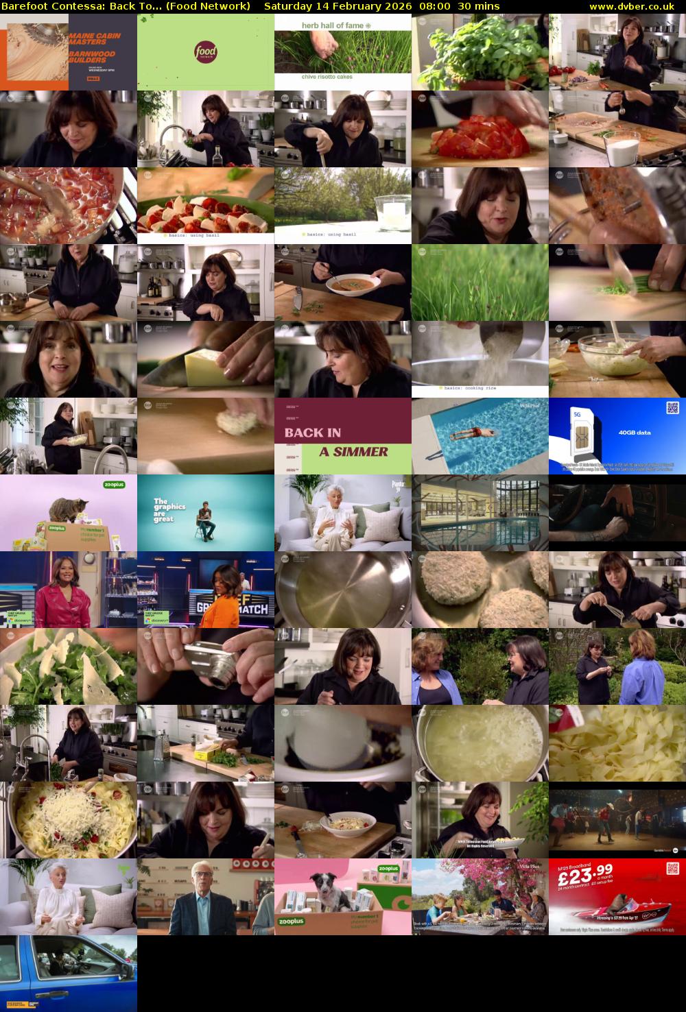 Barefoot Contessa: Back To... (Food Network) Saturday 14 February 2026 08:00 - 08:30