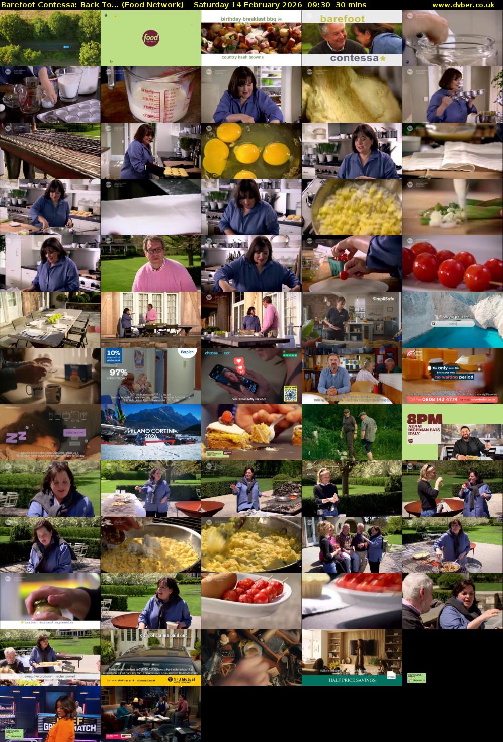 Barefoot Contessa: Back To... (Food Network) Saturday 14 February 2026 09:30 - 10:00