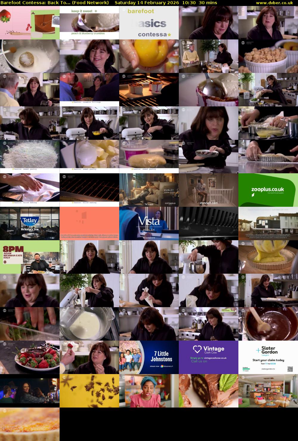 Barefoot Contessa: Back To... (Food Network) Saturday 14 February 2026 10:30 - 11:00