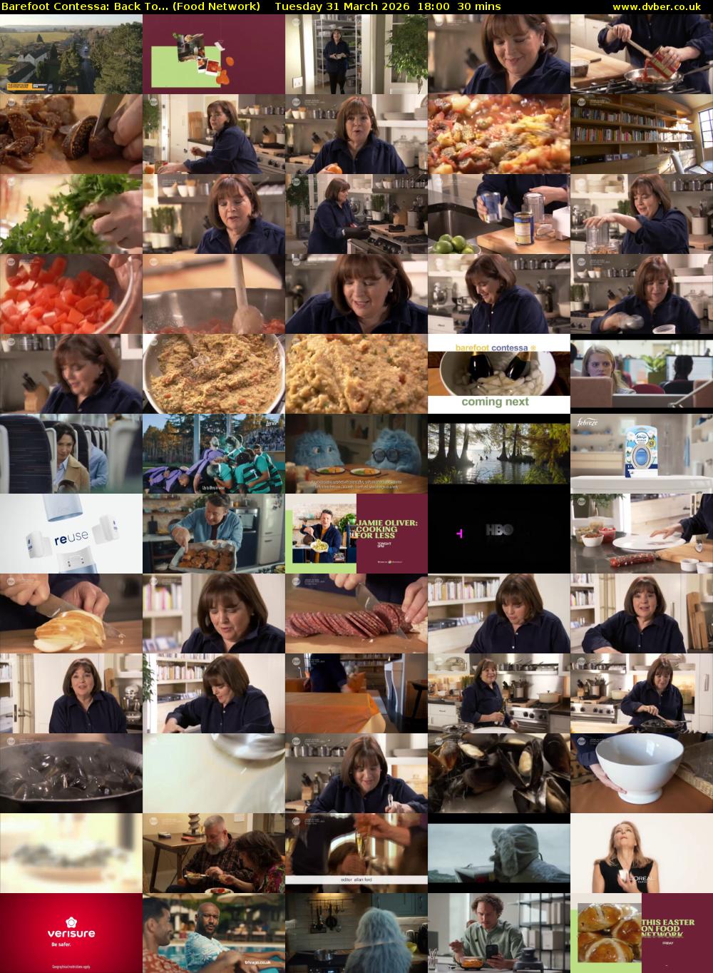 Barefoot Contessa: Back To... (Food Network) Tuesday 31 March 2026 18:00 - 18:30