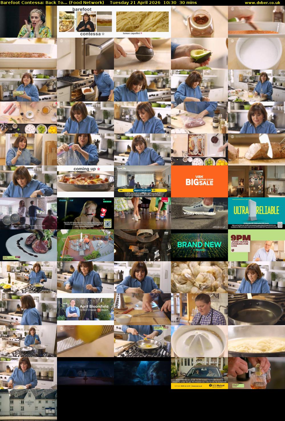 Barefoot Contessa: Back To... (Food Network) Tuesday 21 April 2026 10:30 - 11:00