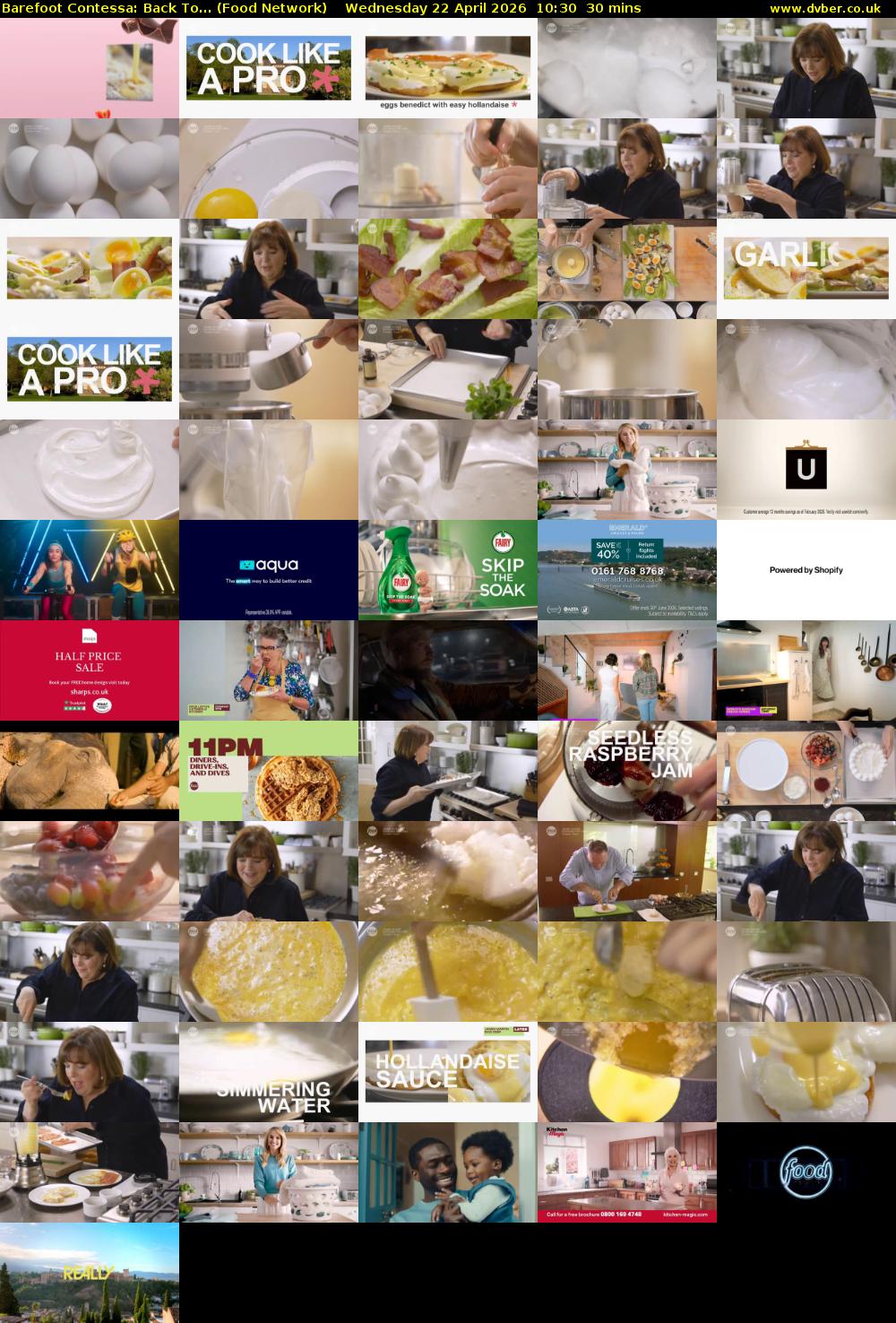 Barefoot Contessa: Back To... (Food Network) Wednesday 22 April 2026 10:30 - 11:00