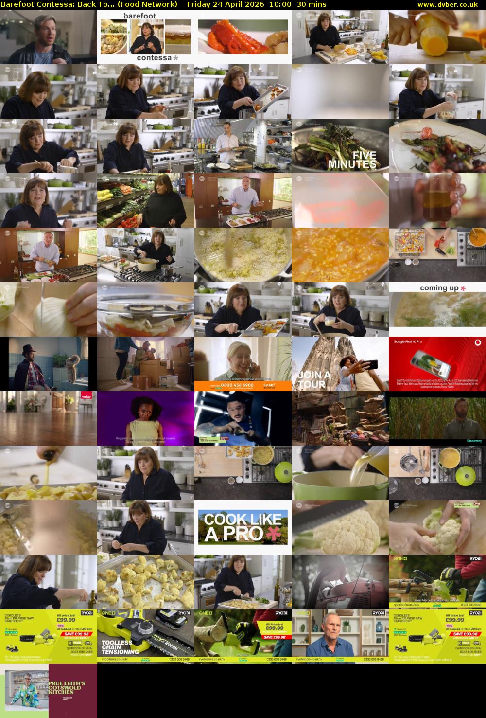 Barefoot Contessa: Back To... (Food Network) Friday 24 April 2026 10:00 - 10:30