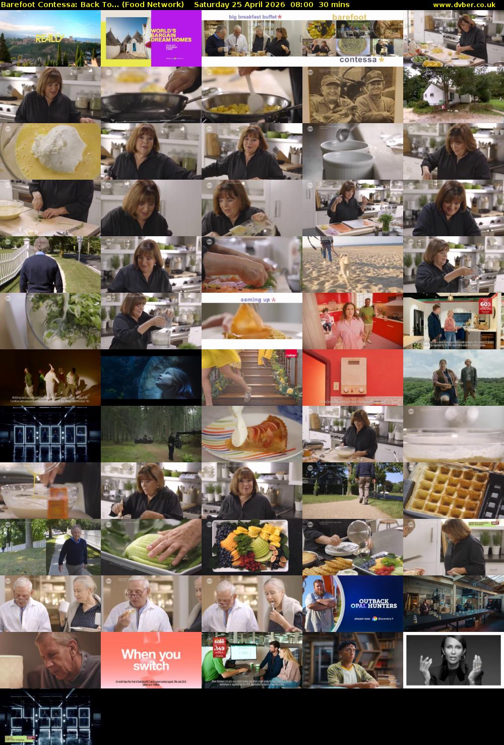 Barefoot Contessa: Back To... (Food Network) Saturday 25 April 2026 08:00 - 08:30