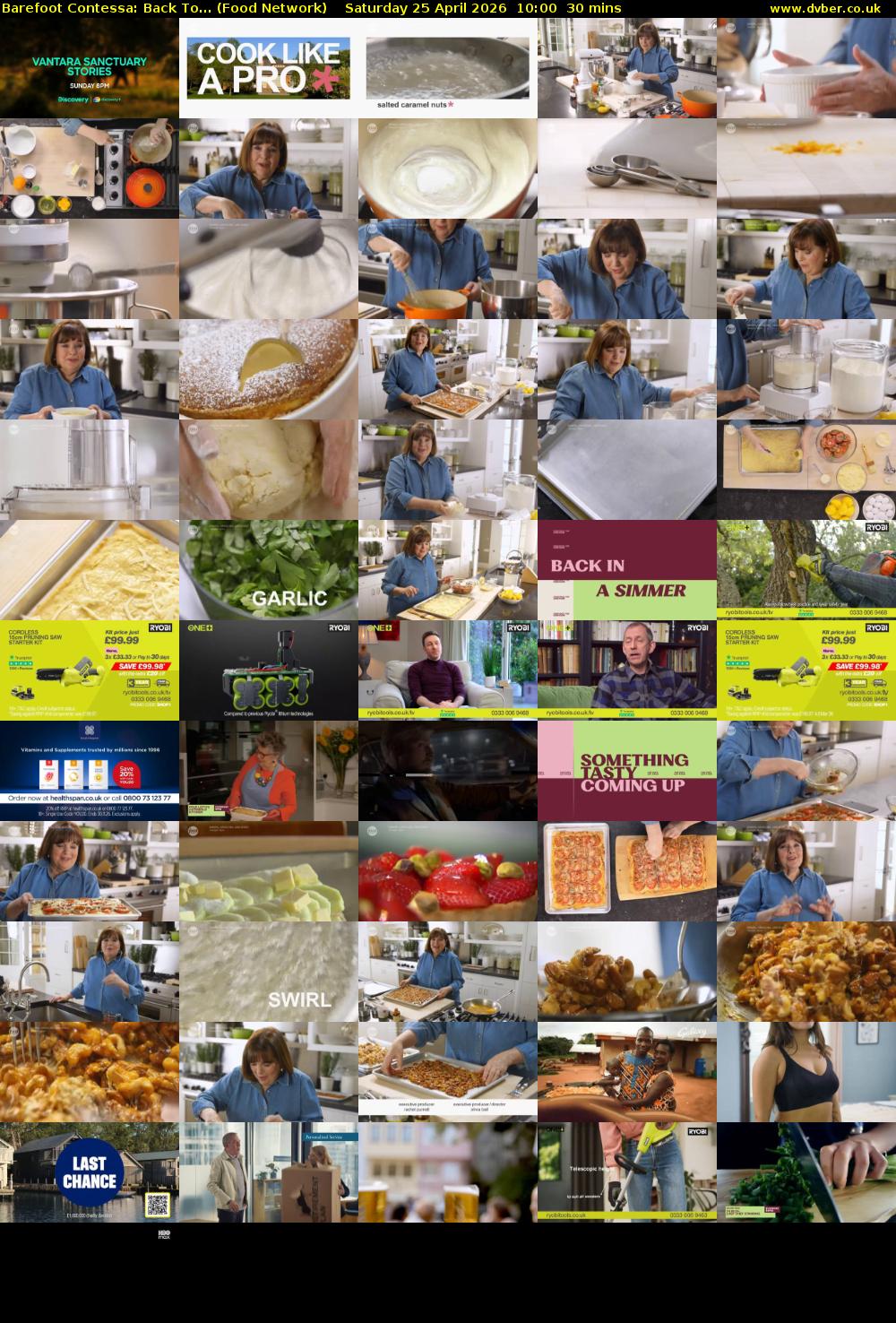 Barefoot Contessa: Back To... (Food Network) Saturday 25 April 2026 10:00 - 10:30