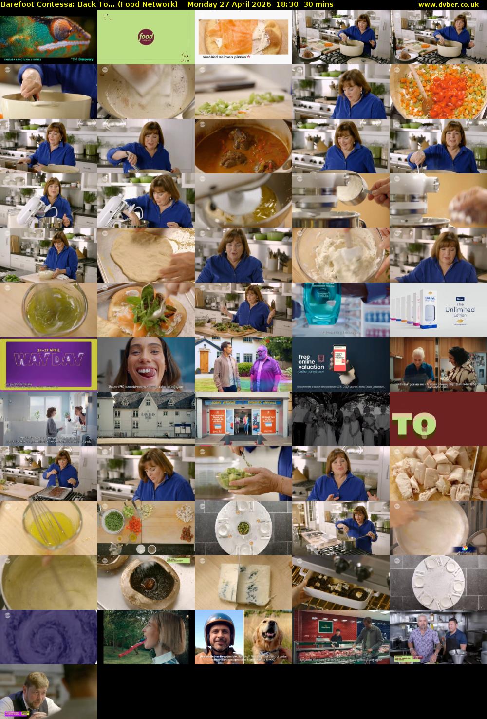 Barefoot Contessa: Back To... (Food Network) Monday 27 April 2026 18:30 - 19:00