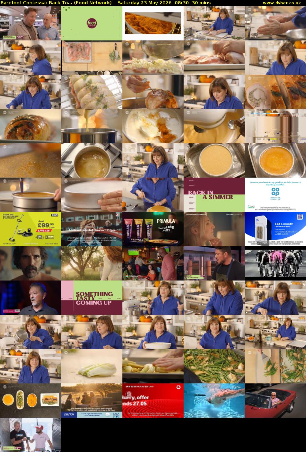 Barefoot Contessa: Back To... (Food Network) Saturday 23 May 2026 08:30 - 09:00