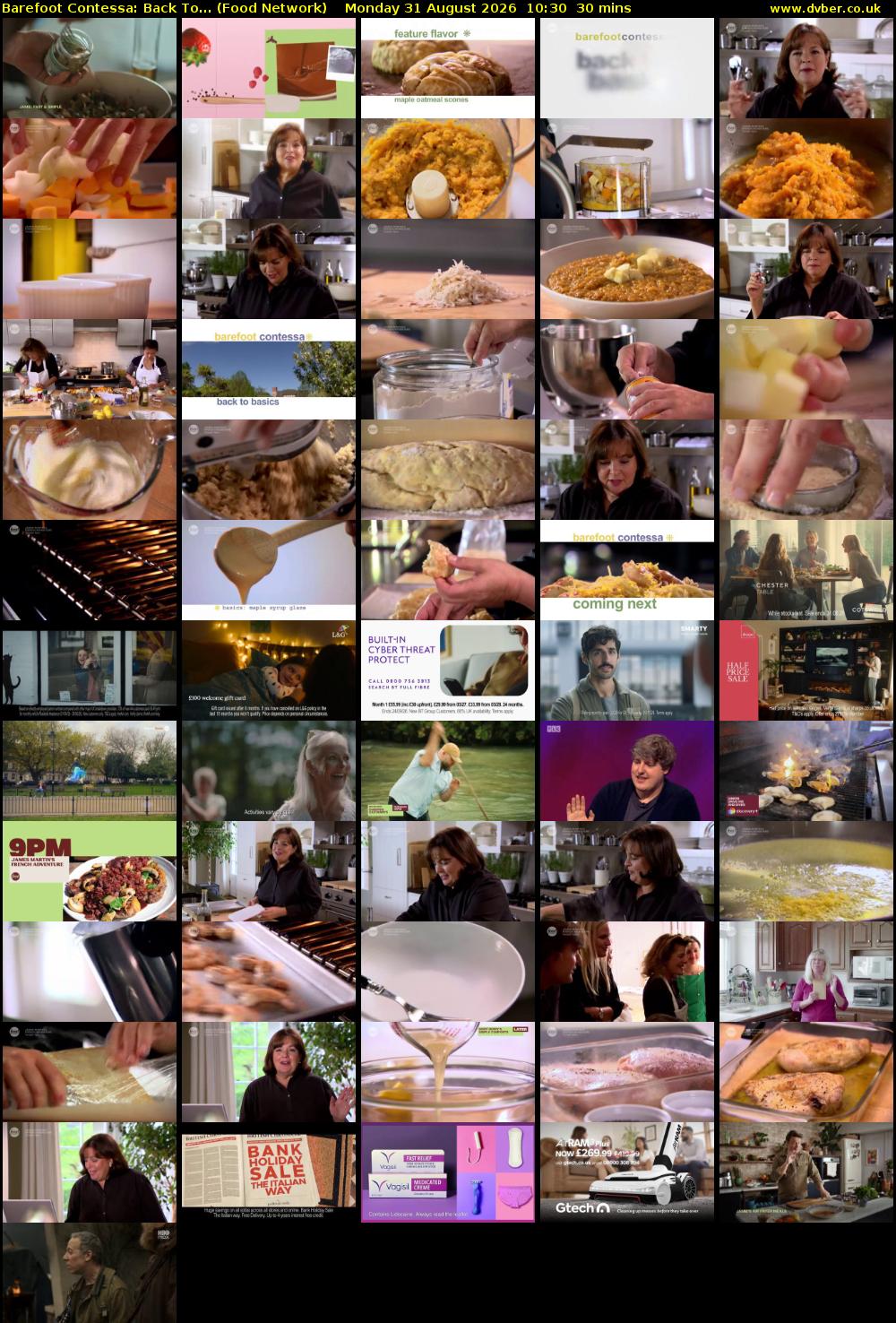 Barefoot Contessa: Back To... (Food Network) Monday 31 August 2026 10:30 - 11:00