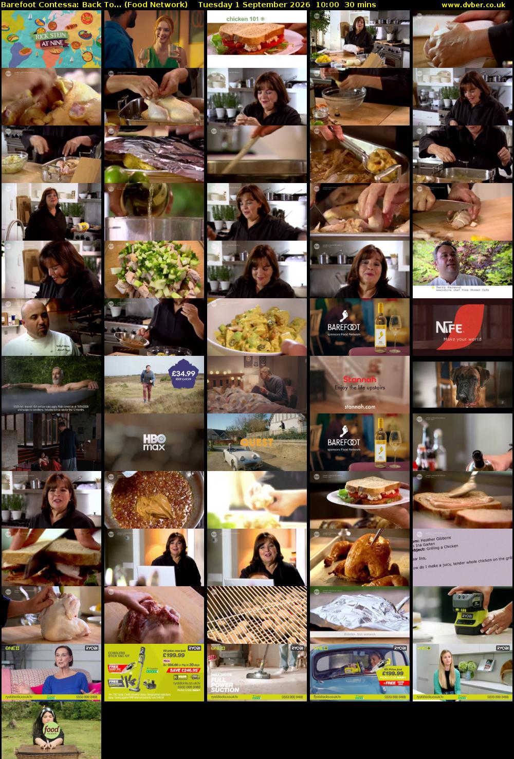 Barefoot Contessa: Back To... (Food Network) Tuesday 1 September 2026 10:00 - 10:30