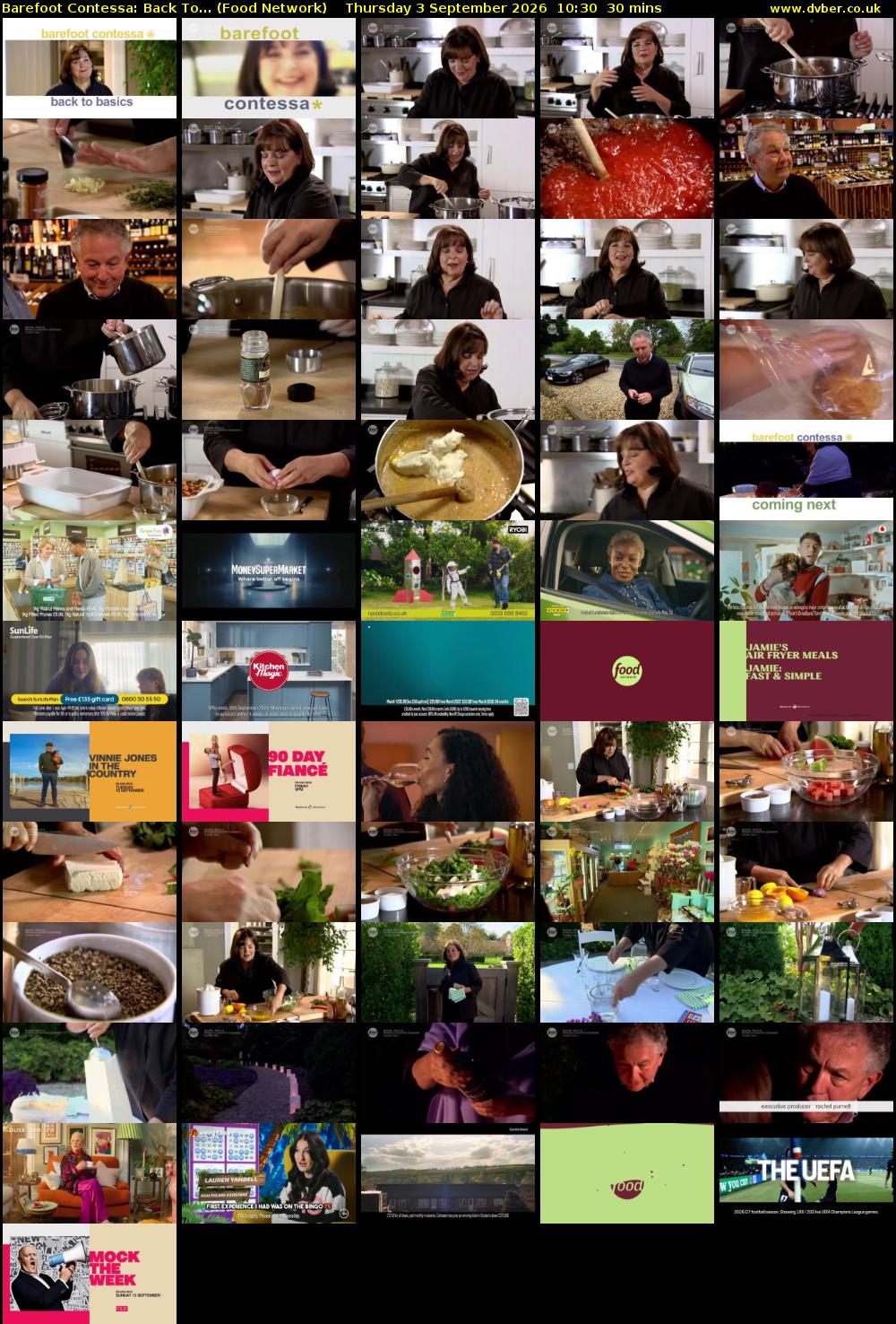 Barefoot Contessa: Back To... (Food Network) Thursday 3 September 2026 10:30 - 11:00