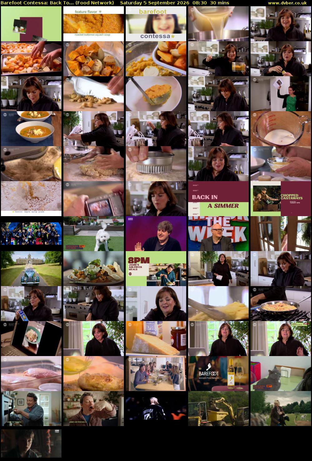 Barefoot Contessa: Back To... (Food Network) Saturday 5 September 2026 08:30 - 09:00