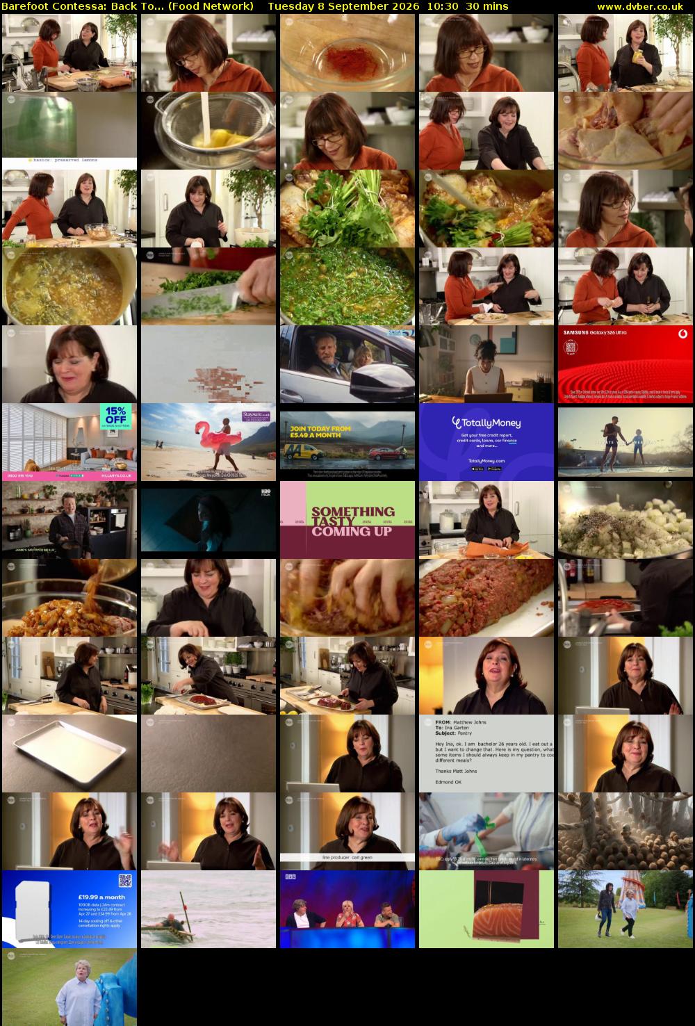 Barefoot Contessa: Back To... (Food Network) Tuesday 8 September 2026 10:30 - 11:00