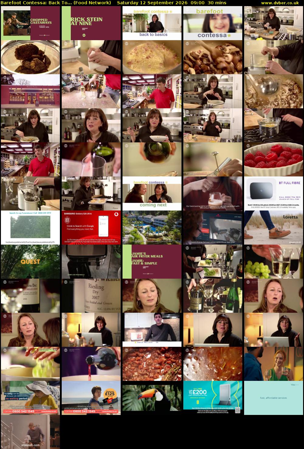 Barefoot Contessa: Back To... (Food Network) Saturday 12 September 2026 09:00 - 09:30