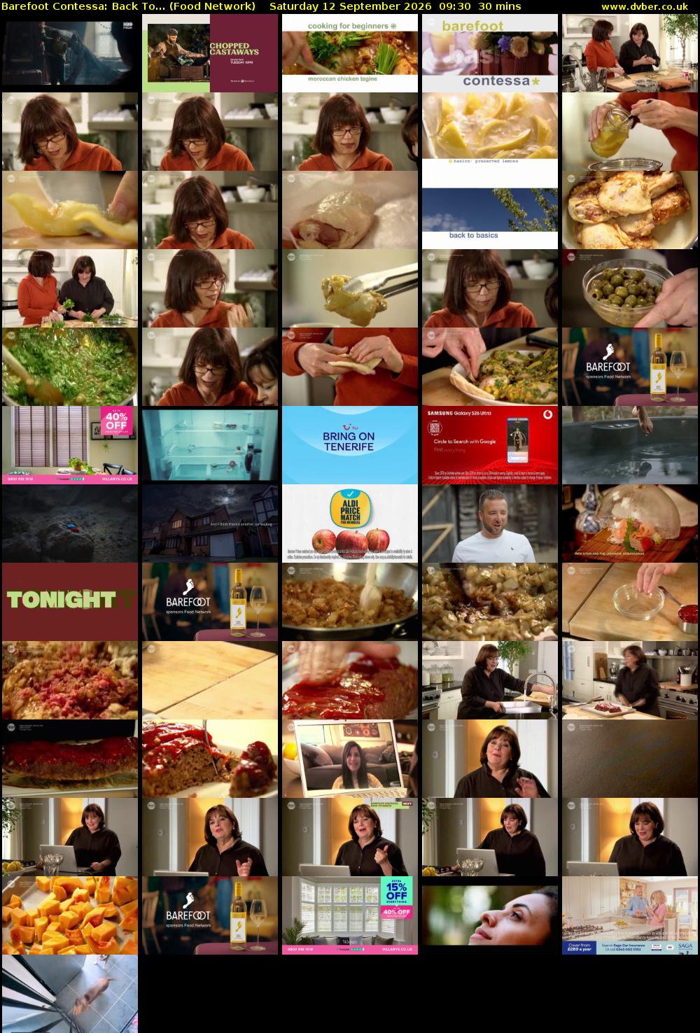 Barefoot Contessa: Back To... (Food Network) Saturday 12 September 2026 09:30 - 10:00