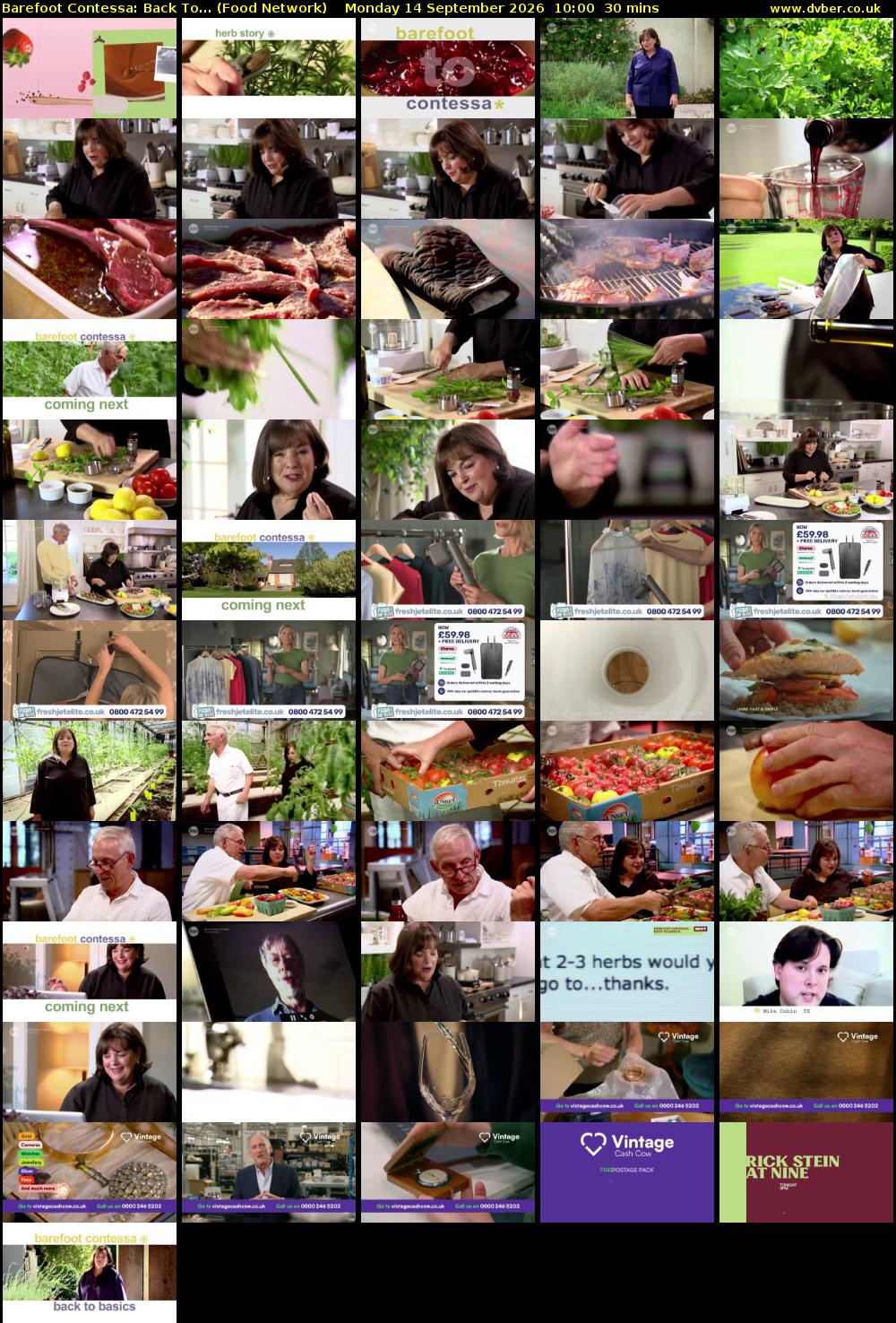 Barefoot Contessa: Back To... (Food Network) Monday 14 September 2026 10:00 - 10:30