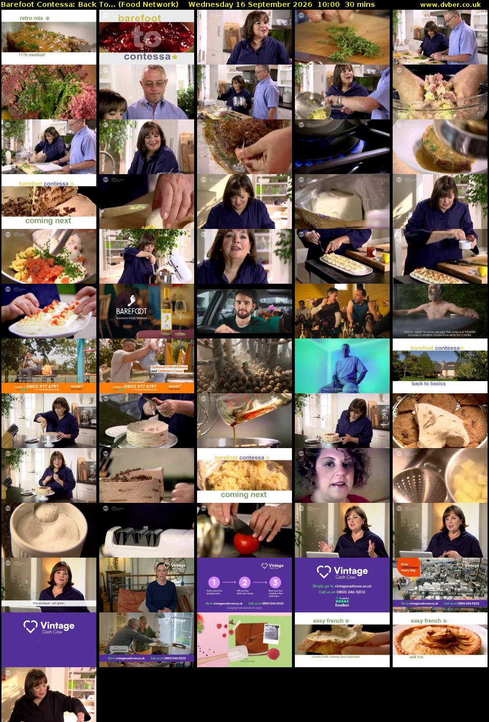 Barefoot Contessa: Back To... (Food Network) Wednesday 16 September 2026 10:00 - 10:30