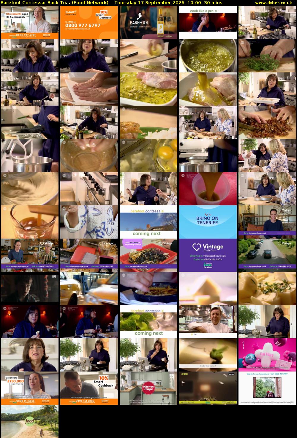 Barefoot Contessa: Back To... (Food Network) Thursday 17 September 2026 10:00 - 10:30