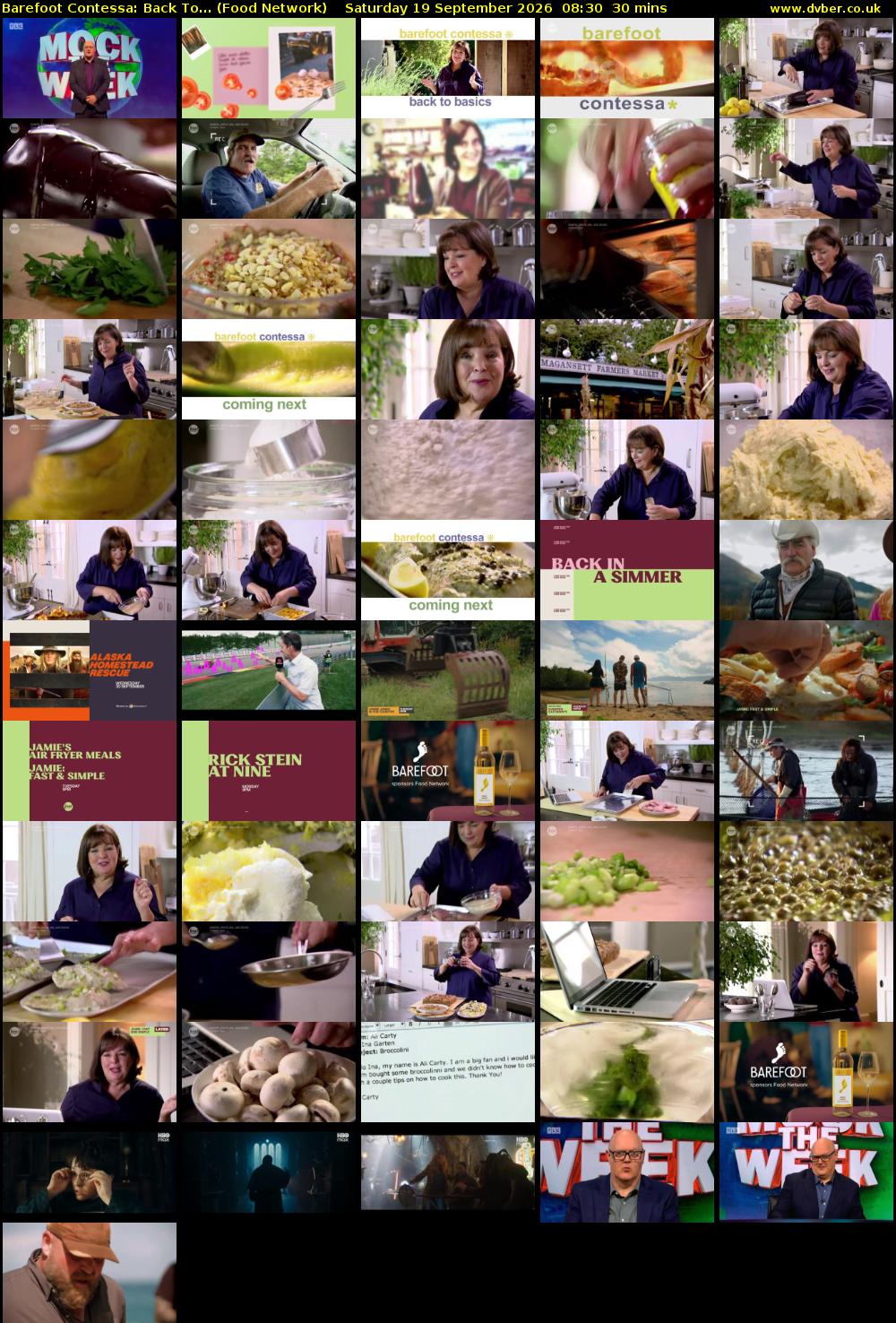 Barefoot Contessa: Back To... (Food Network) Saturday 19 September 2026 08:30 - 09:00