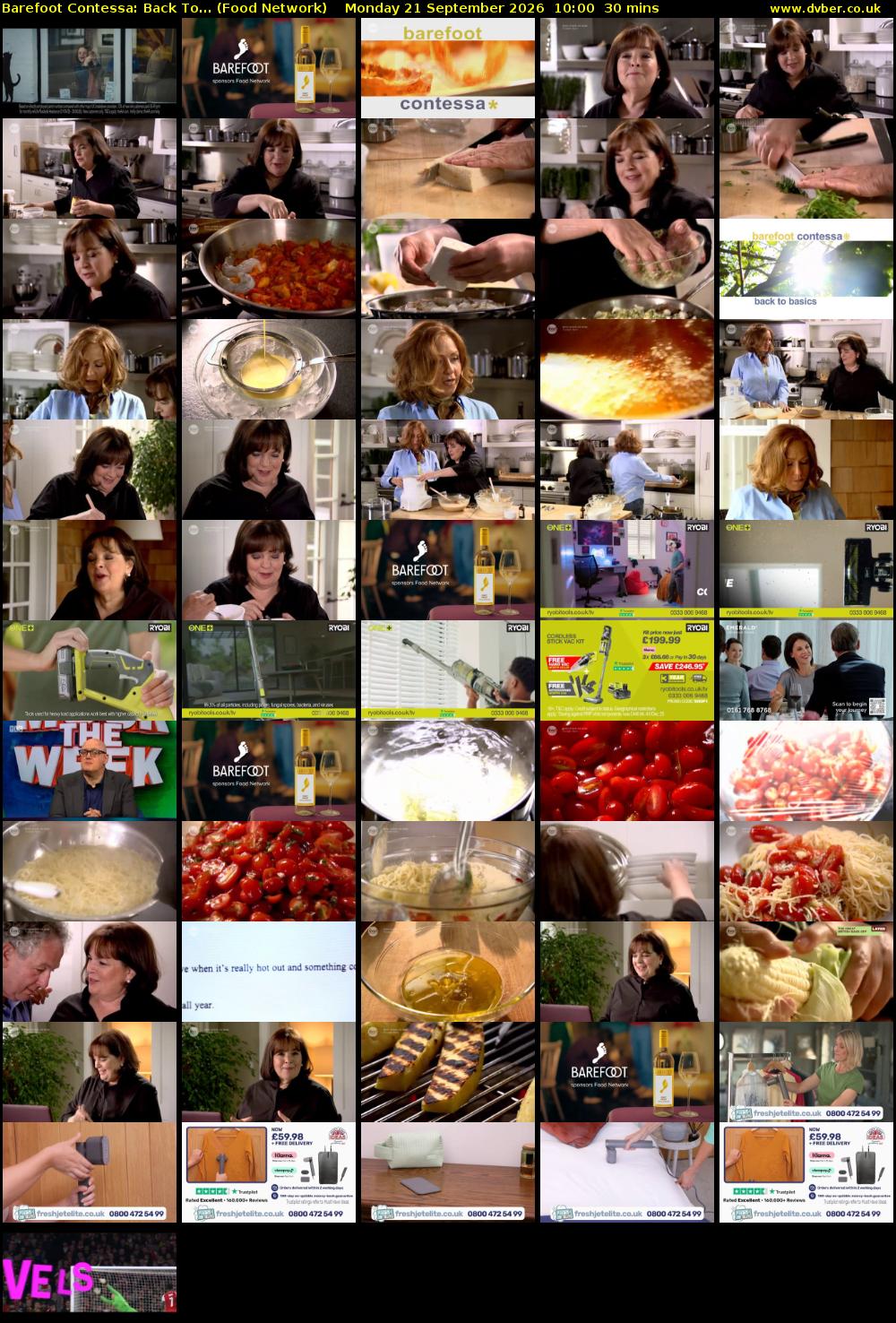 Barefoot Contessa: Back To... (Food Network) Monday 21 September 2026 10:00 - 10:30