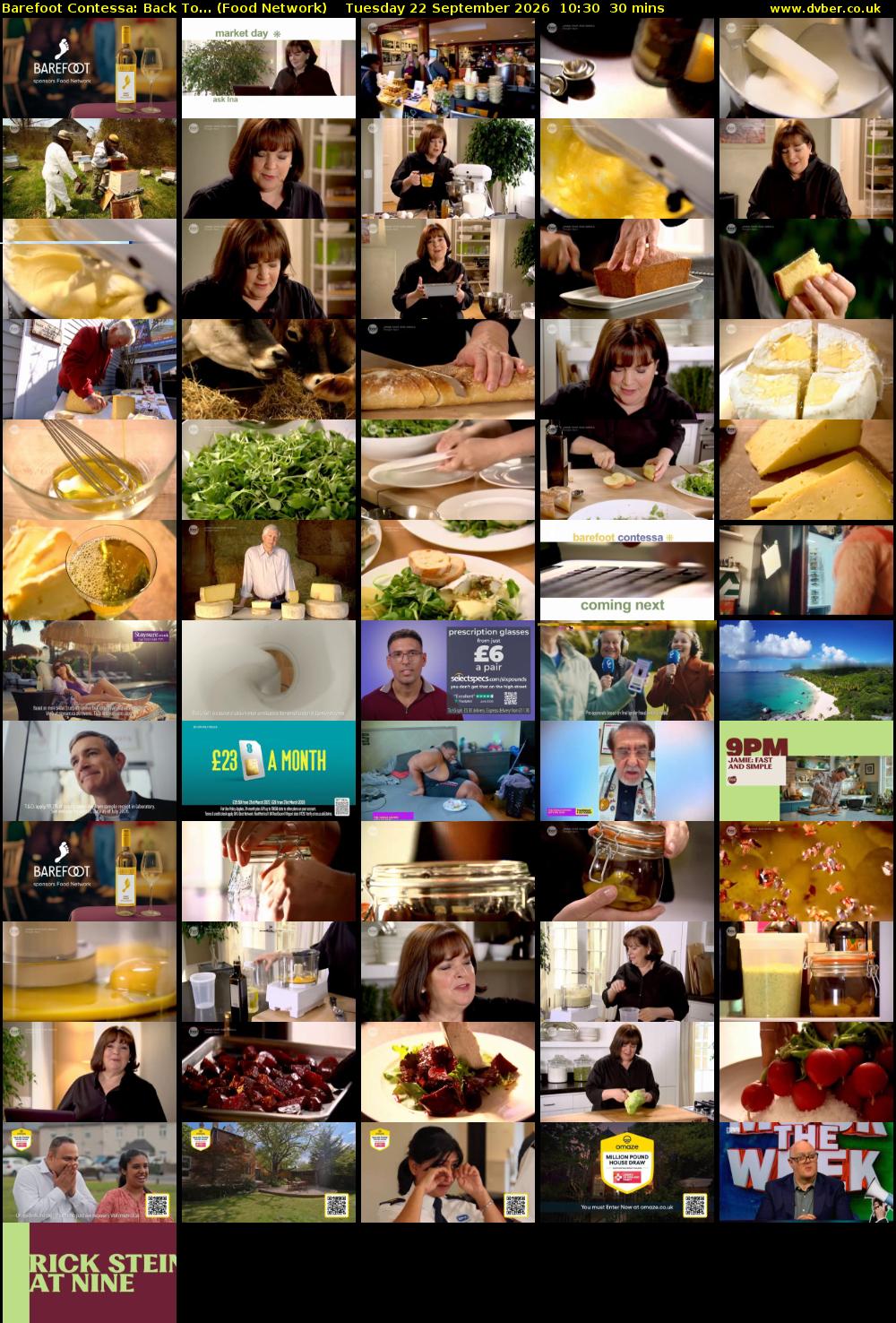 Barefoot Contessa: Back To... (Food Network) Tuesday 22 September 2026 10:30 - 11:00
