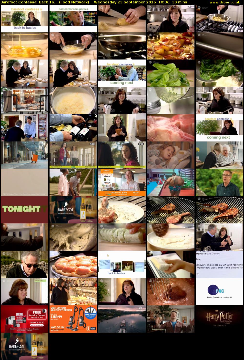 Barefoot Contessa: Back To... (Food Network) Wednesday 23 September 2026 10:30 - 11:00
