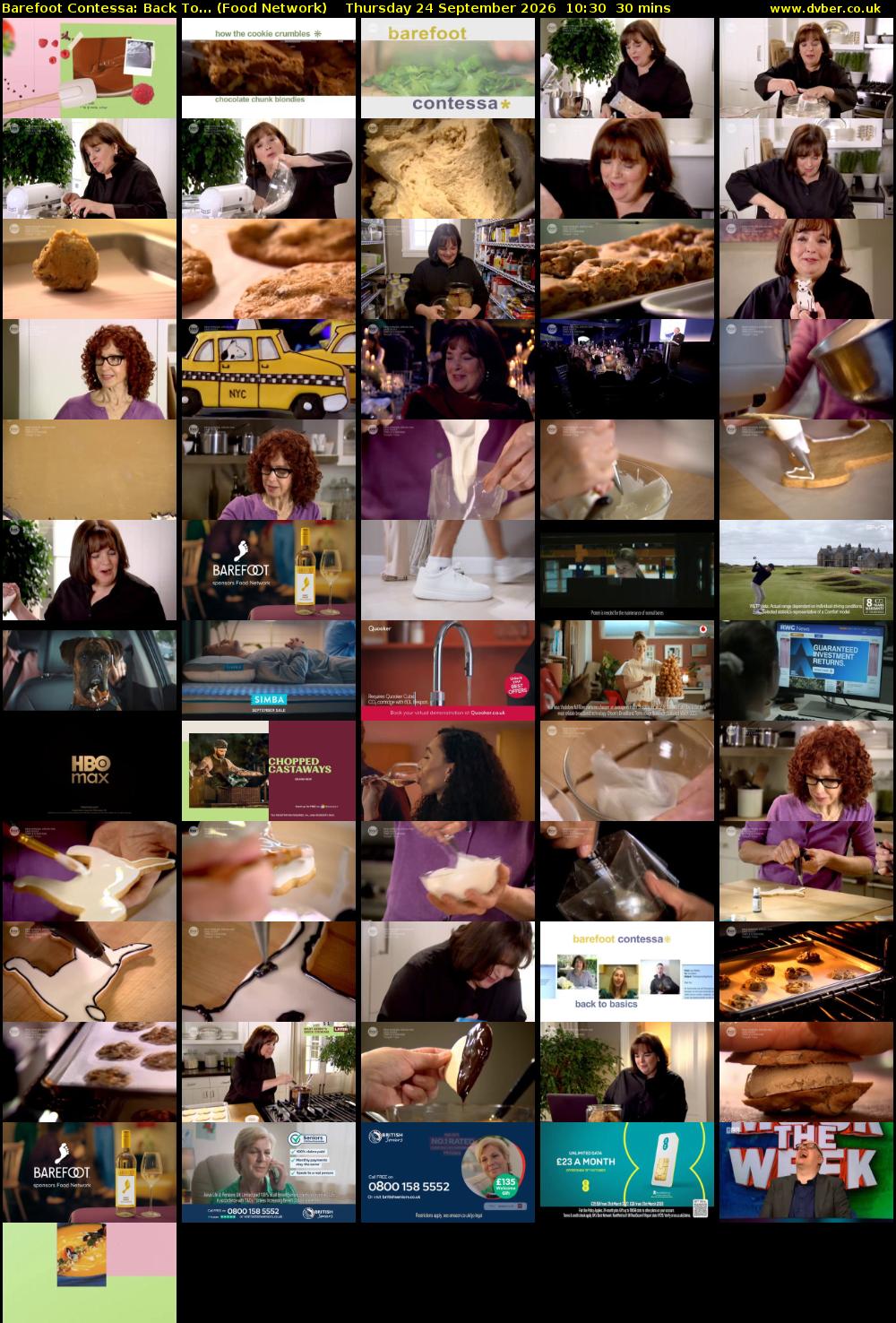 Barefoot Contessa: Back To... (Food Network) Thursday 24 September 2026 10:30 - 11:00