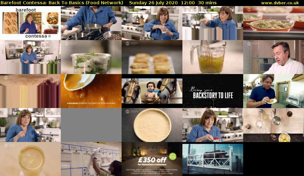 Barefoot Contessa: Back to Basics (Food Network) Sunday 26 July 2020 12:00 - 12:30