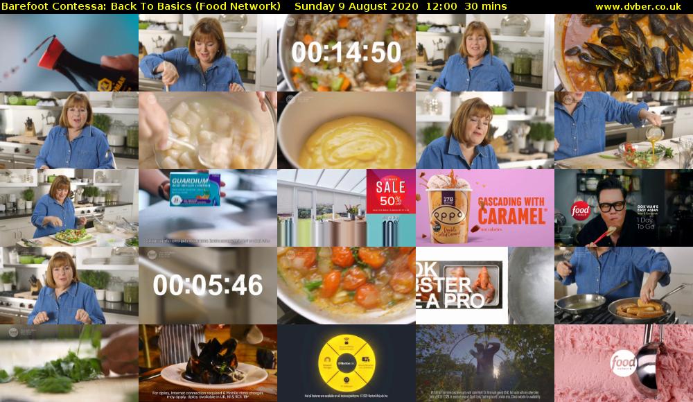 Barefoot Contessa: Back to Basics (Food Network) Sunday 9 August 2020 12:00 - 12:30