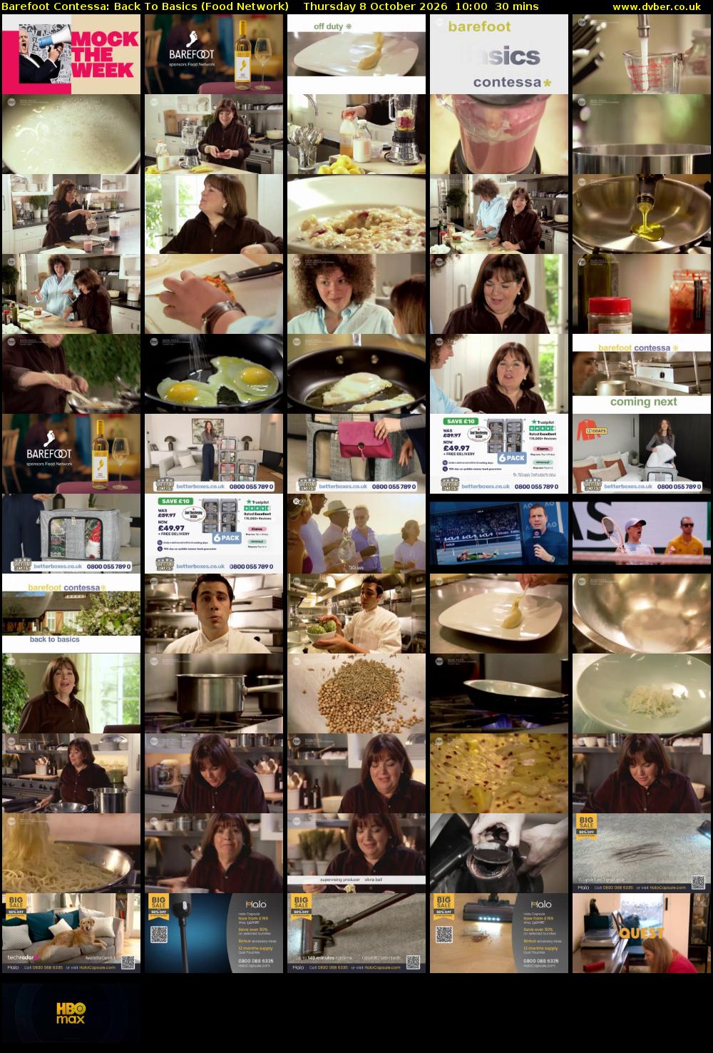 Barefoot Contessa: Back to Basics (Food Network) Thursday 8 October 2026 10:00 - 10:30